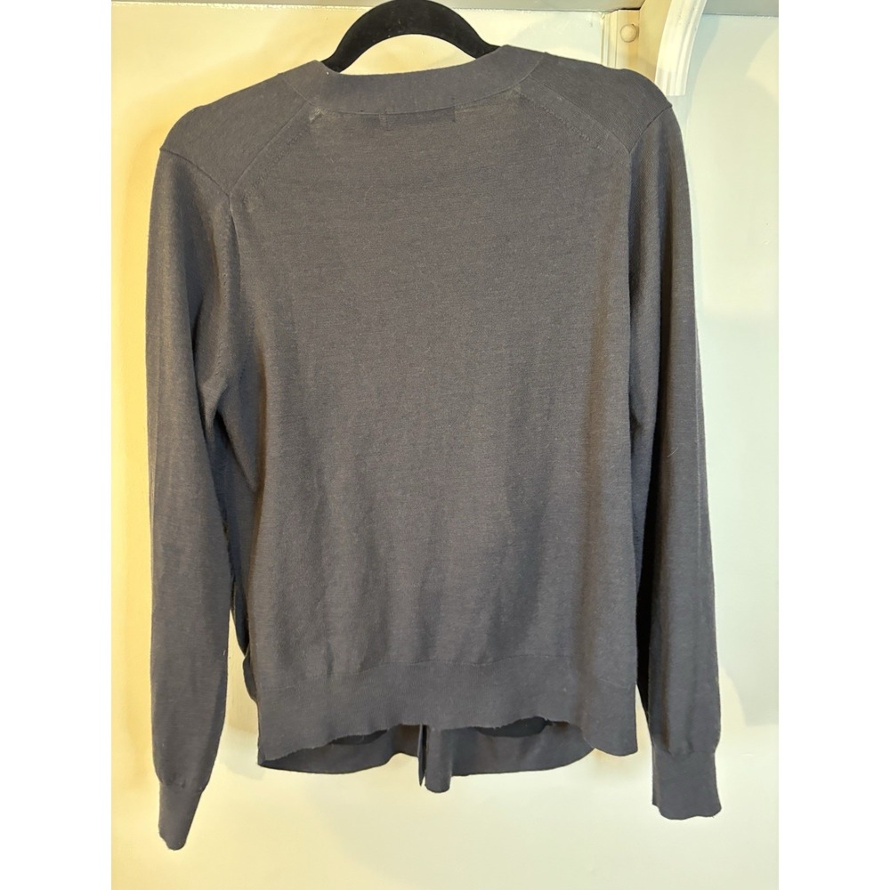 +J UNIQLO + JIL SANDER Gray Wool Blend V Neck Cardigan Sweater L - Picture 5 of 5
